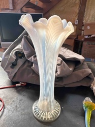 Opalescent Fluted Art Glass Vase