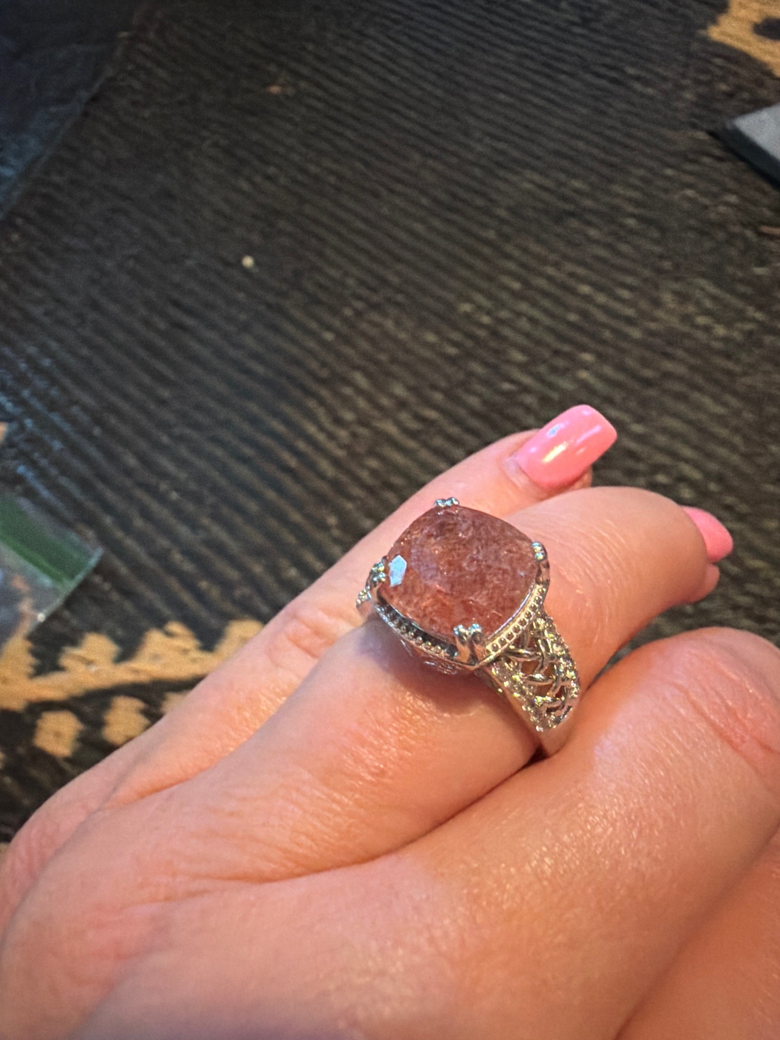 Submitted photo of Silver-tone gemstone ring