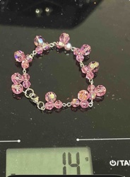 Pink AB Crystal Butterfly-Cluster Bracelet