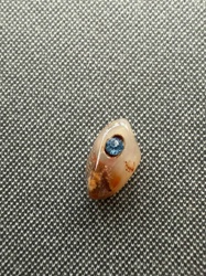 Agate Pendant with Blue Gemstone Inlay