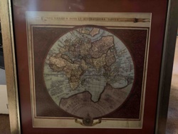 Framed Antique Style World Map Print