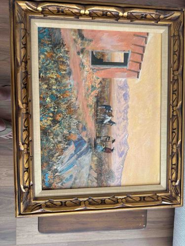 Southwestern Landscape Painting with Figures