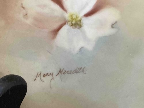 Dogwood Blossom Art Piece Signed 'Mary Meredith'