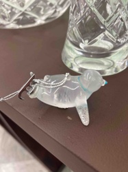 Clear Glass Manatee Ornament