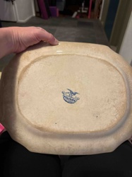 Vintage Flow Blue Ceramic Platter