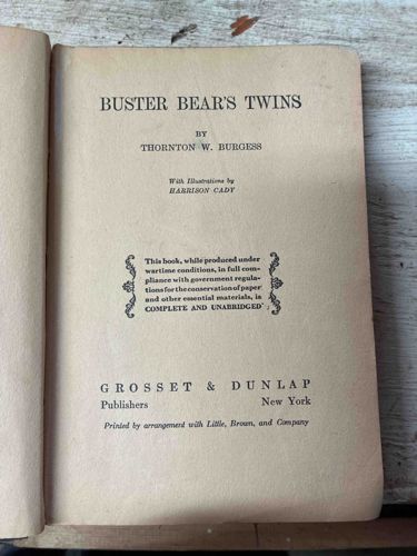 Buster Bear's Twins by Thornton W. Burgess