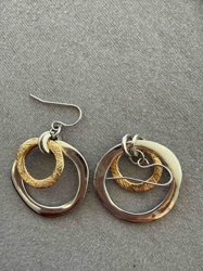 Mixed Metal Interlocking Hoop Earrings
