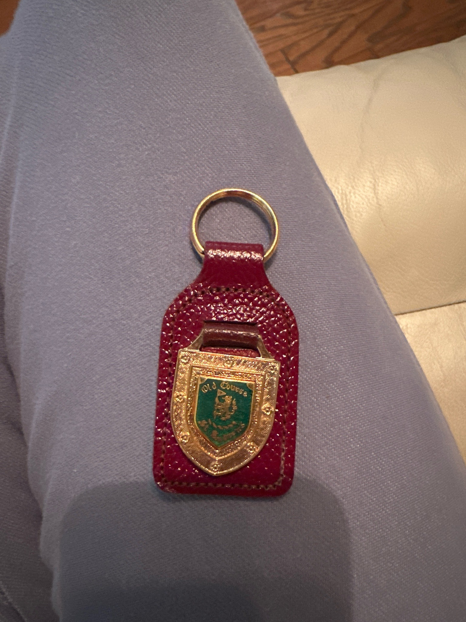 St. Andrews Old Course Leather Shield Keychain