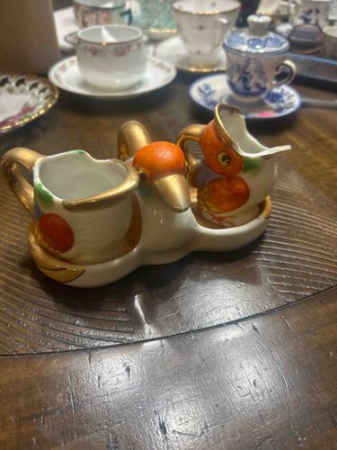 Vintage Japanese Duck-Themed Creamer and Sugar Set