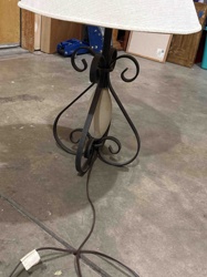 Wrought Iron and Alabaster Table Lamp
