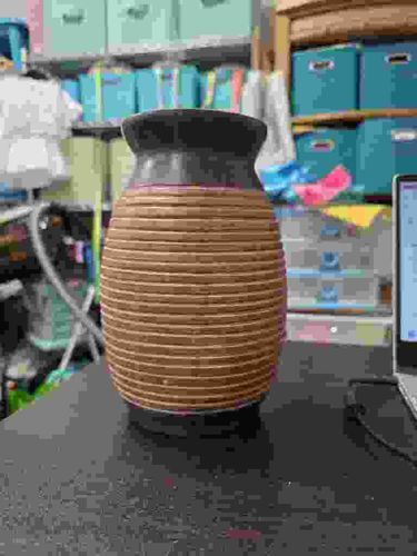 Rattan-Wrapped Matte Ceramic Vase