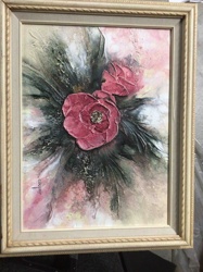 Textured Floral Mixed Media Artwork by Cooper