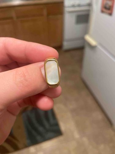 Gold-Toned Mother-of-Pearl Cabochon Ring