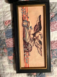 Framed Colonial/Federal Style Patriotic Eagle and Military Motif Print