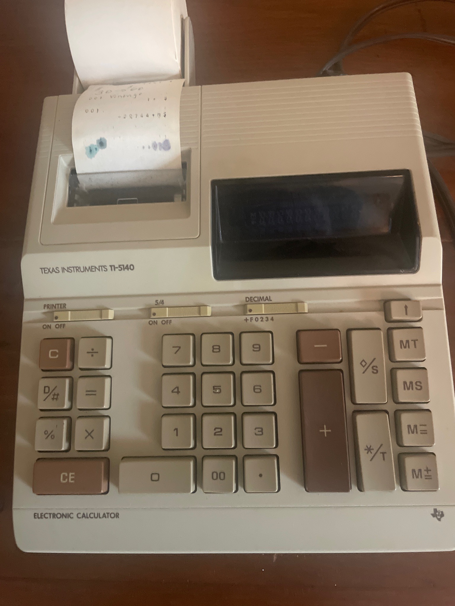 Submitted photo of Texas Instruments TI-5140 Electronic Calculator (not authenticated)