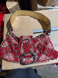 Guess Y2K Red Monogram Shoulder Bag