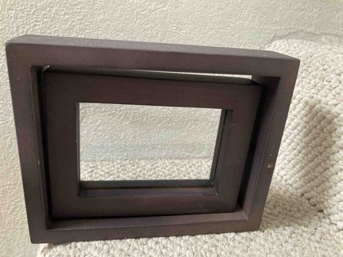 Pottery Barn Double Frame Wood & Glass Photo Frame