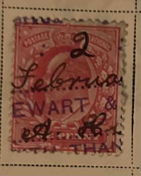 Used 2 Pence Queen Victoria Postage and Revenue Stamp