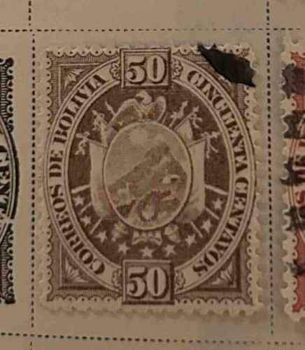 Bolivia 50 Centavos Postage Stamp (Likely 1901-1904 Issue)