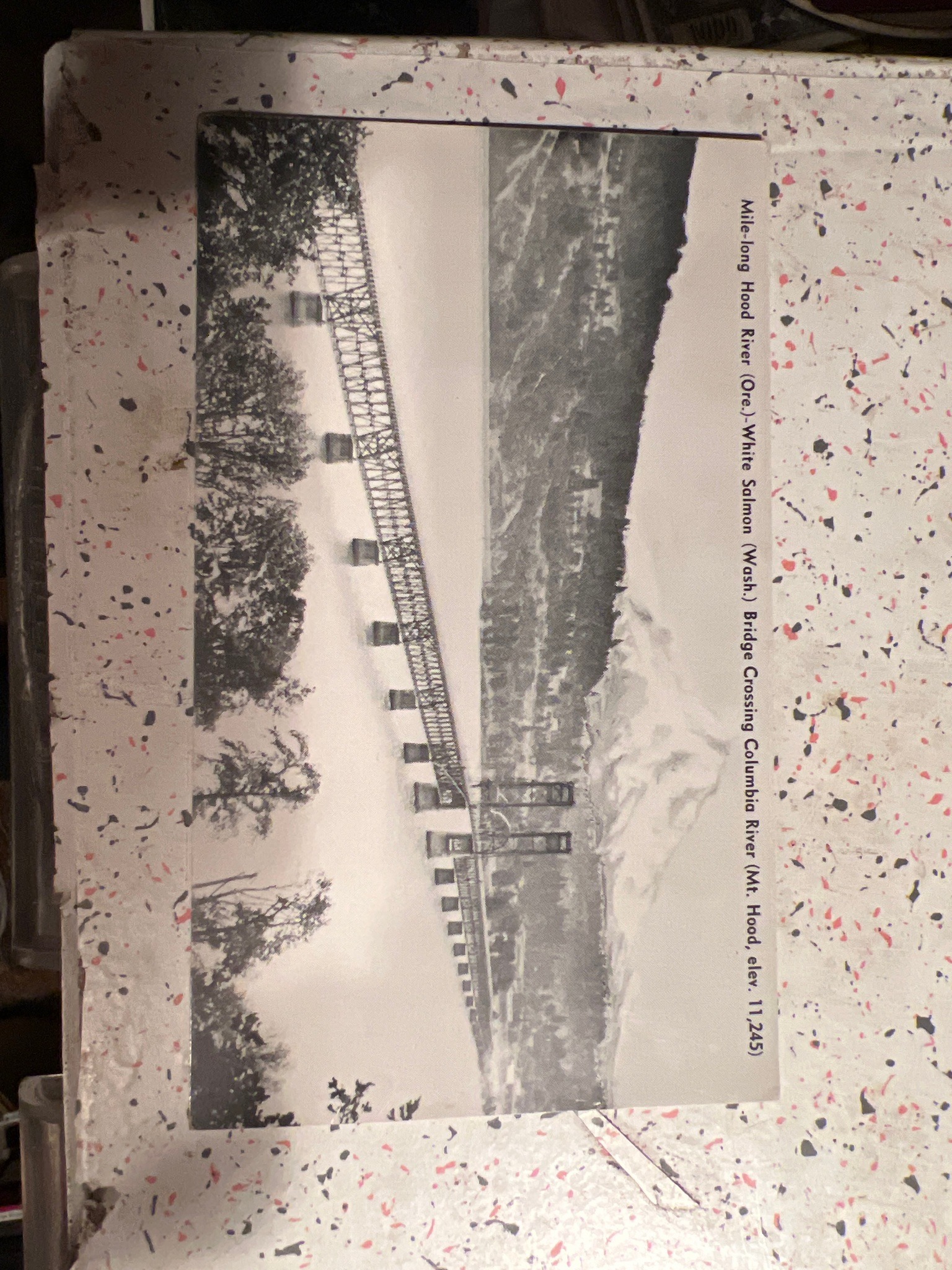 Submitted photo of Vintage Postcard Depicting Mile-Long Hood River Bridge