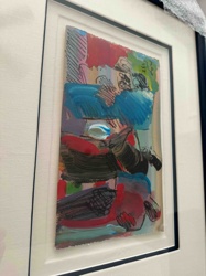 Peter Max Mixed Media Artwork, Abstract Composition