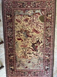 Persian-Style Hunting Scene Area Rug