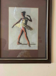 Framed Ballerina Figurative Drawing