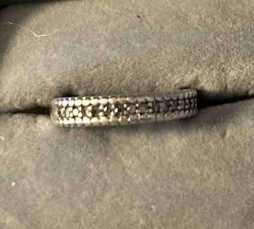Vintage Sterling Silver Diamond Band Ring