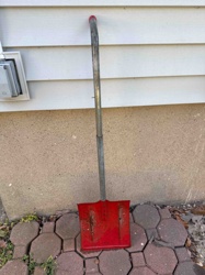 Red Metal Snow Shovel