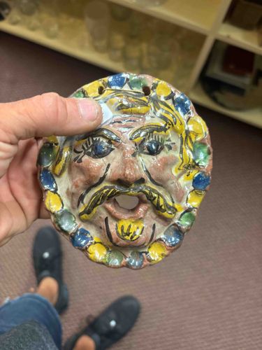 Glazed Terracotta Bocca della Verità (Mouth of Truth) Wall Mask