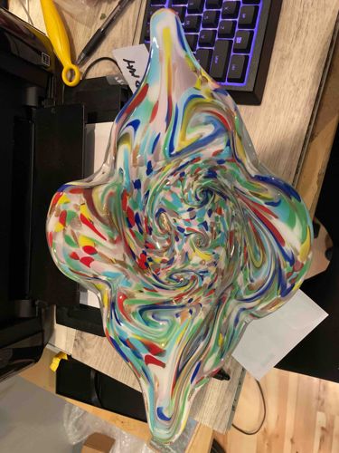 Multi-Color Swirl Art Glass Bowl