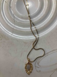 Opal and Ruby Leaf Pendant Necklace