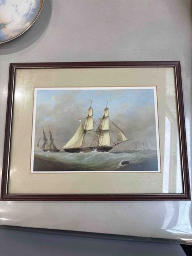 Framed Tall Ship Seascape Print