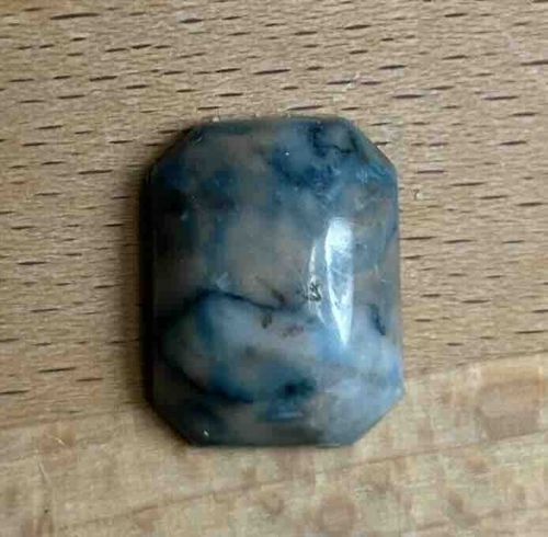 Faceted Blue and Tan Jasper Cabochon
