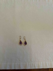 Purple Gemstone Drop Earrings