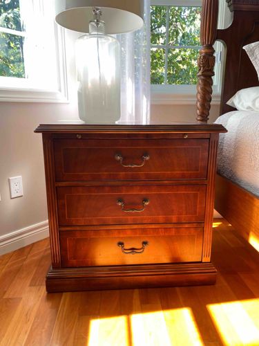 Three-Drawer Wooden Nightstand