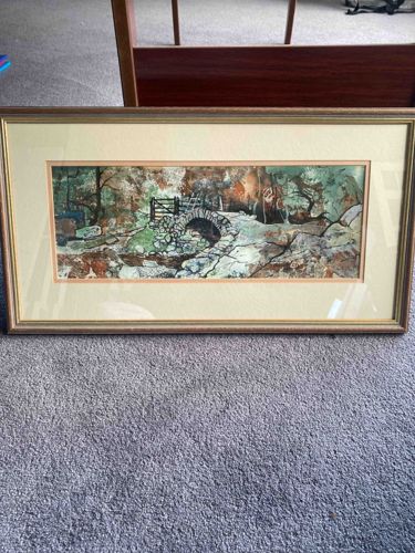 Framed Watercolor Painting 'Auty 76'