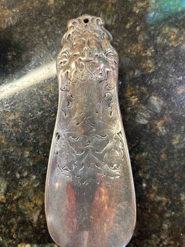 Antique Ornate Silver-Plated Shoehorn