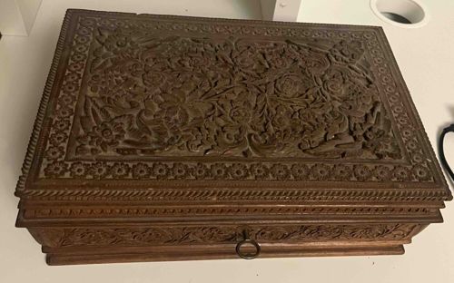 Carved Wooden Jewelry/Trinket Box