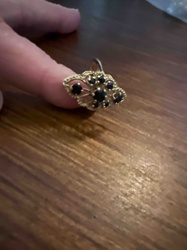 14k Gold Garnet Filigree Ring