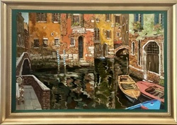 Venetian Canal Scene Painting by Viktor Schvaiko