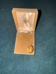 Vintage Cameo Pendant Necklace in Presentation Box