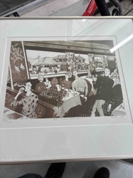 Framed Limited Edition Restaurant Scene Art Print (1987)