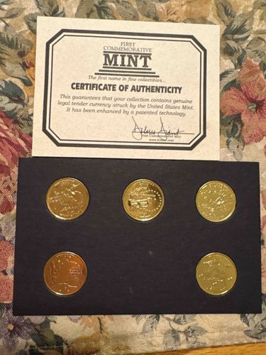 2002 24k Gold Plated US State Quarters Collectible Set with Certificate of Authenticity
