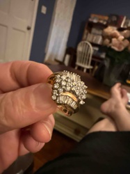 14k Gold and Diamond Cluster Ring
