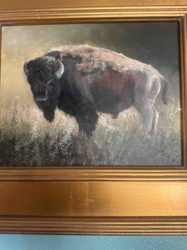 Framed Oil Painting: American Bison