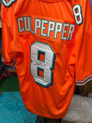 Signed Daunte Culpepper Miami Dolphins Orange Alternate Jersey