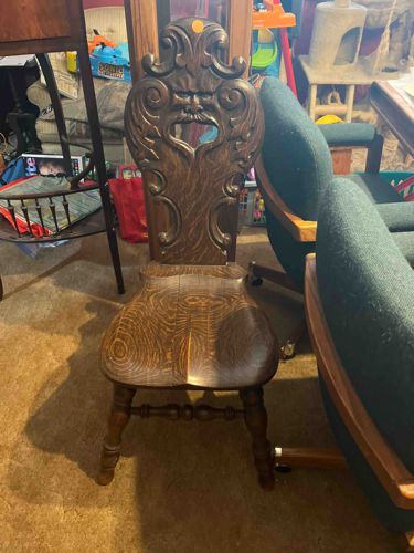 Carved Oak 'Green Man' Side Chair