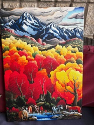 Autumn Landscape with Horses by Kim Wiggins