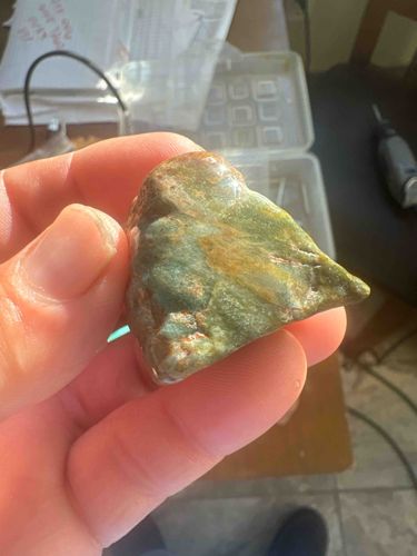 Rough Green Jasper with Iron Inclusions